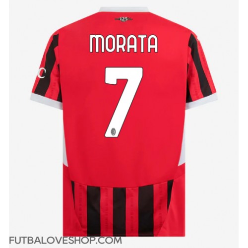 Dres AC Milan Alvaro Morata #7 Domáci 2024-25 Krátky Rukáv